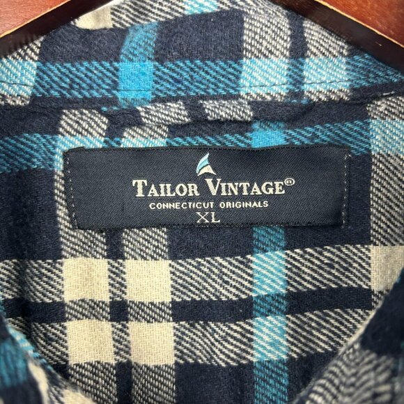 Tailor Vintage Plaid Flannel Button-Up Shirt - Picture 3 of 6